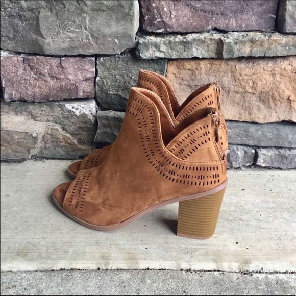 Tan Vegan Leather Ankle Booties - Picture 6 of 6